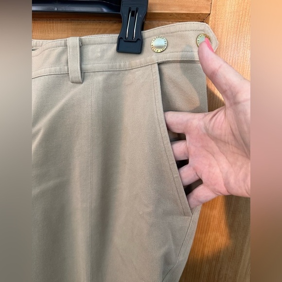 Ralph Lauren Khaki Dress Trousers/Capris. Nice Cuffs & Snaps. Classic! Size 12 - Picture 5 of 8